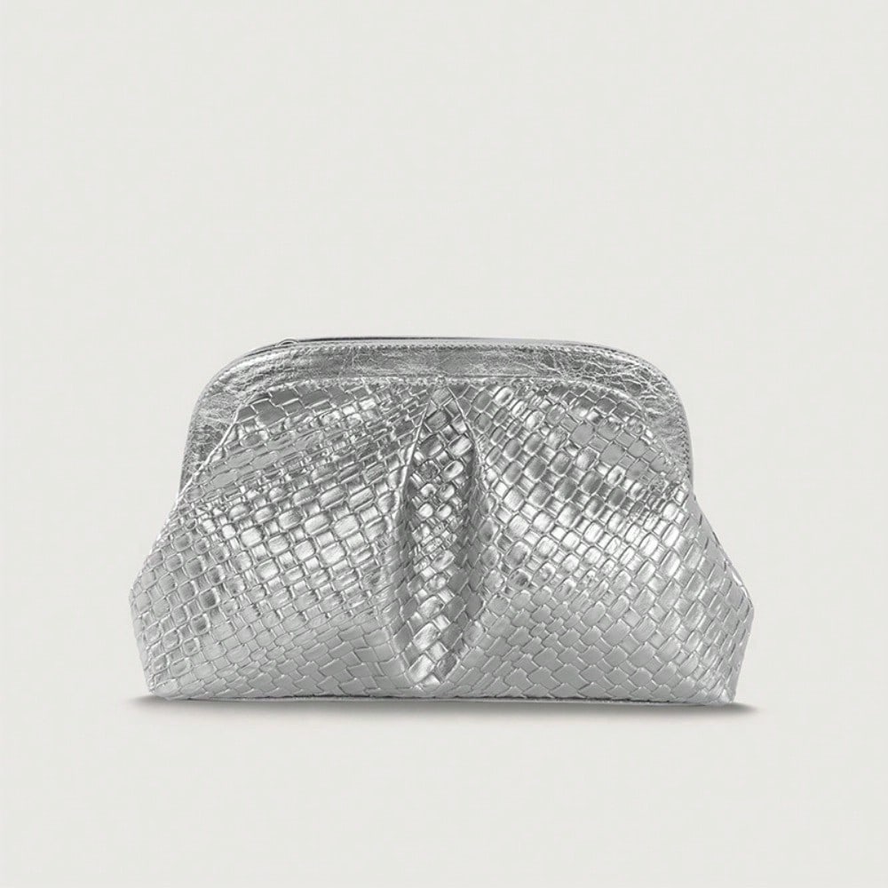 Fashion Accessories Crystal Jewelry Tas Dames Gevouwen Knoedelzak Mode Veelzijdig Geweven Schoudertas Crossbody Tas Silver veelkleurig