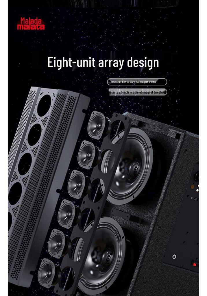 Wanlida M9797 Portable Square Dance Audio System with Microphone - High Power Outdoor KTV Performance Speaker with Handle