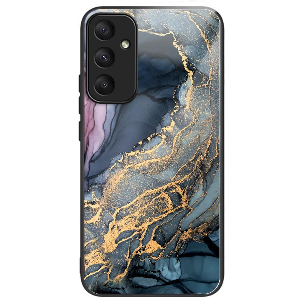 Für Samsung Galaxy A35 5G Rückseite Handyhülle aus gehärtetem Glas Marmormusterdruck