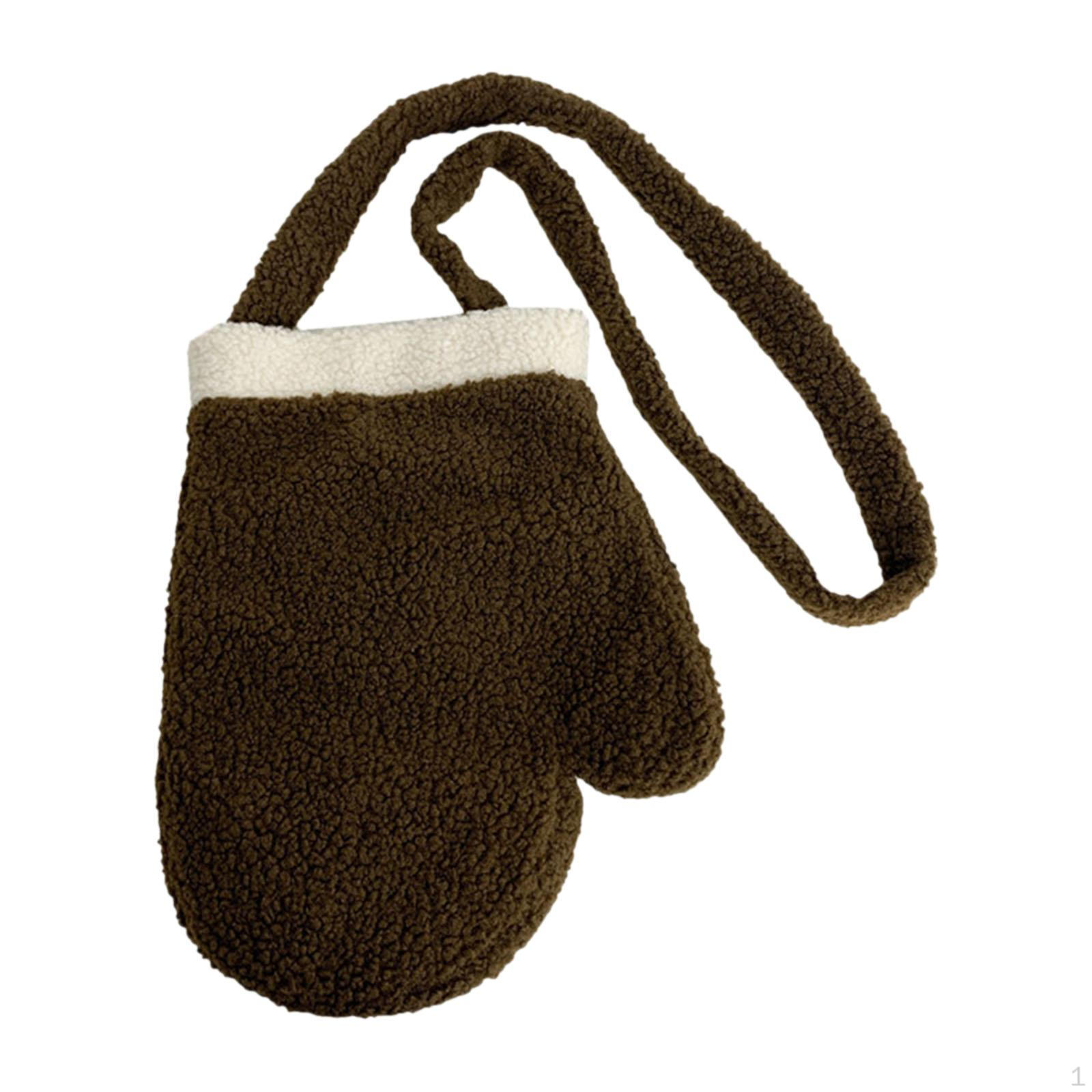 Рождественская сумка кроссбоди в форме перчатки оригинальная женская на плечо для улицы на день рождения коричневый 1400₽