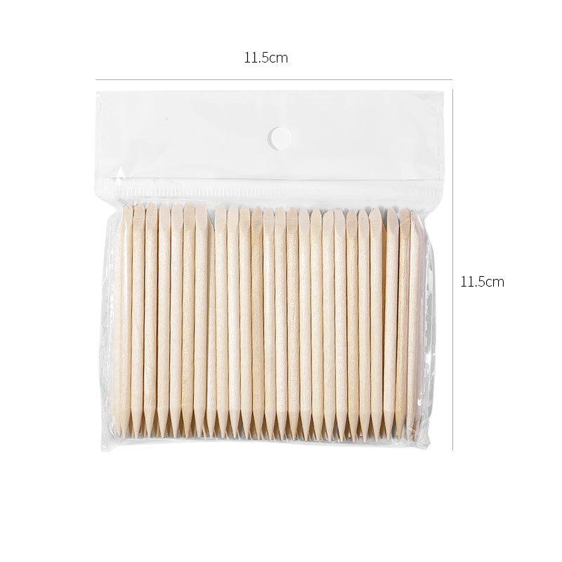 100pcs Nail Art Orange Wood Stick Cuticle Pusher Remover Double Ended Dead Skin Removal Manicure Tool