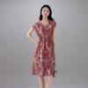 SOFSIL 2026 Summer 100% Silk Chinese Style Print Dress