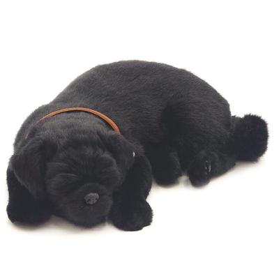 Ninian og Kino Perfekt Kæledyr Mops Plys Udstoppet Hund Udstoppede Dyr (Stor) (Sort) Hund, Realistisk, Livagtig, Dyrisk Dyr, Beroligende, Bevægende, Gave,