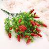 10PCS Artificial Pepper Bouquet Fake Chili Bouquet Simulation Fruits Pepper Bunch Plastic Fake Plant for Home Party