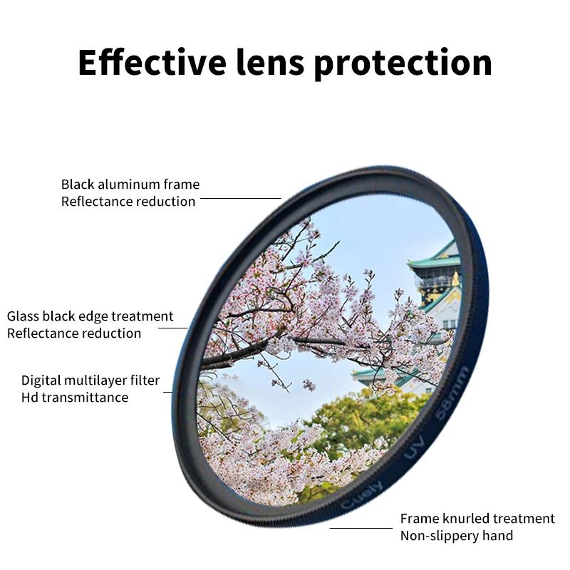 37 40.5 43 46 49 52 55 58 62 67 72 77 82Mm Lens Hd Uv Digital Filter Lens Protective Film For Canon Nikon Sony Slr Cameras 99.9%