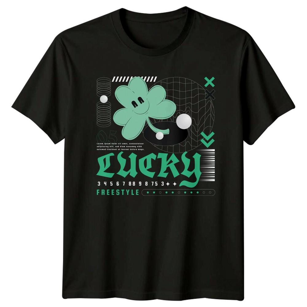 Lucky Freestyle Shamrock Unisexs TShirt Unisexs Tee Graphic Unisex Top