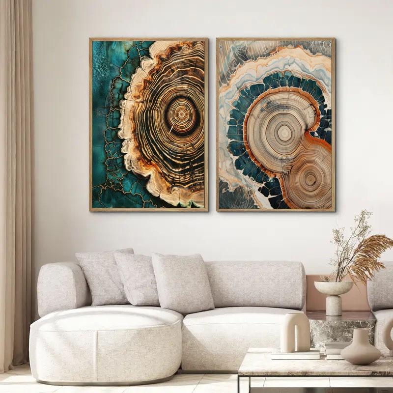 1pc Nordic Tree Ring Abstract Art, Modern Abstract, Scandinavian Abstract Wall Art, Wood Rings Wall Art, Nordic Fine Arts