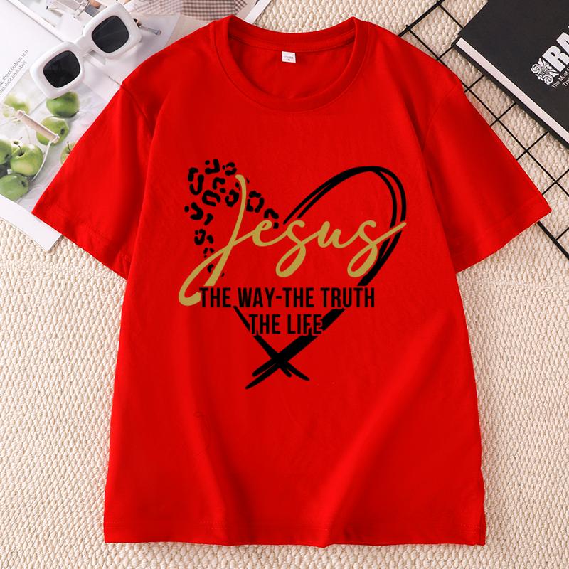Jesus The Way The Truth The Life T Shirt Bible Verse TShirt Christian TShirt Jesus Lover Tshirt Casual Round Neck Unisex