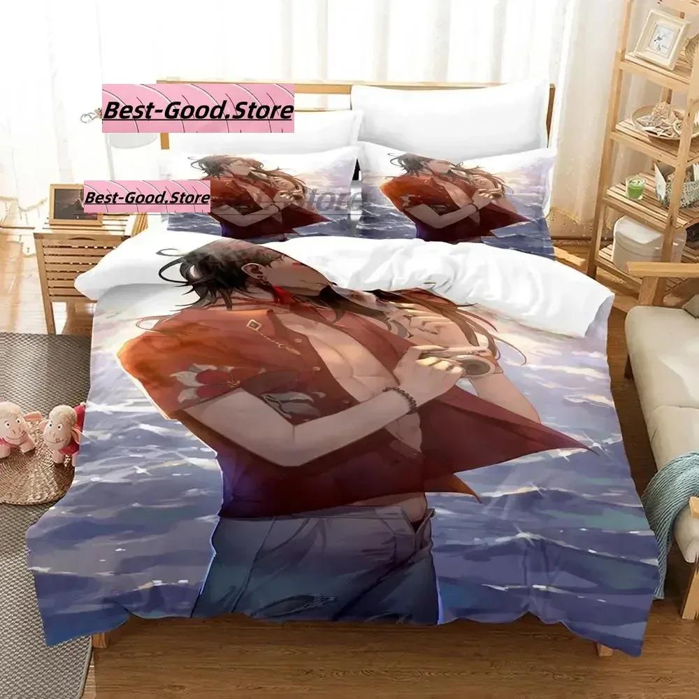 Hololive Vox Akuma Bedding Set Duvet Cover Sheet Printed Bed Set Pillowcase Bed Full Queen King Size Comforter Bedroom
