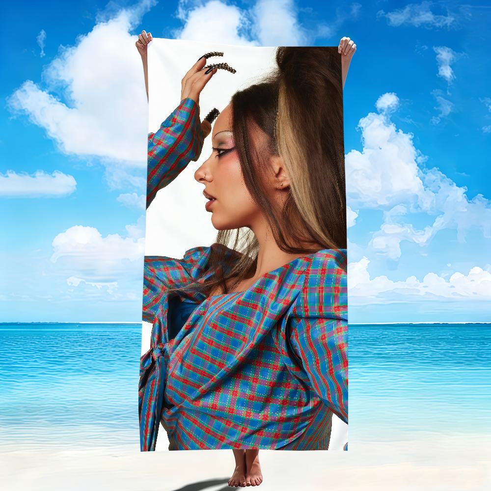 Singer Music Art Showbiz Theme Beach Towel Soft Quick Dry Bath Towel for Gift Travel Gym Spa Camping Sport Microfiber Blanket