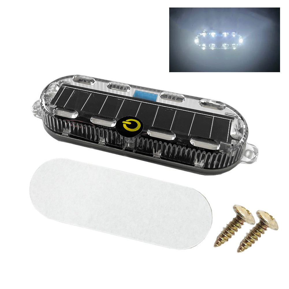 Solar Power Mortorcycle LED Warning Light Car Night Ride Tail Light Anti-rear Strobe Light for Motorcycle Electric Bicycle