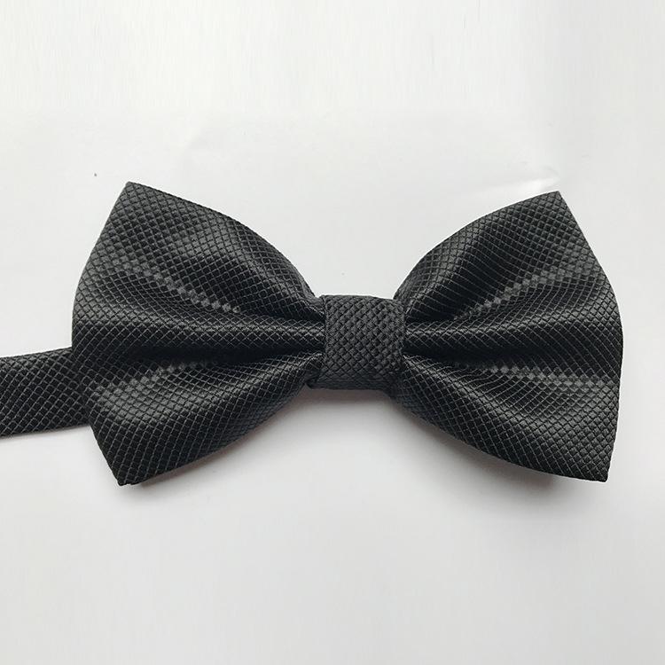 

Elegant Polyester Bow Tie: Solid Color, Textured Business Style