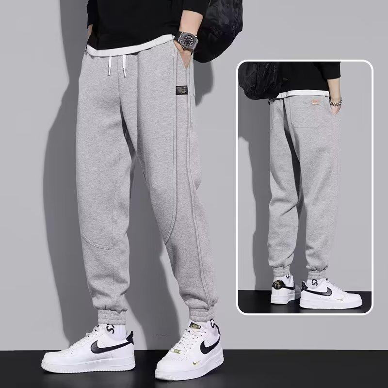Men's Velvet-Lined Sweatpants - Thick, Trendy, Versatile Sports Trousers for Spring and Autumn