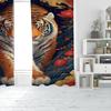 Animal Tiger -2 Pieces - Printed Curtain, 100% Polyester, Suitable for Home Decor