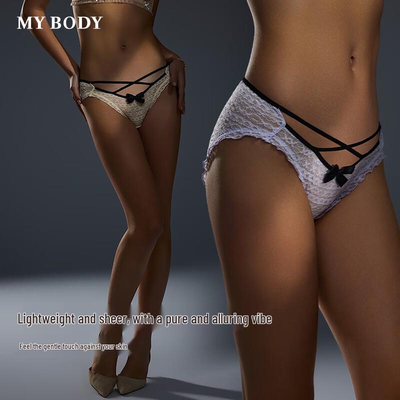 Mybody Women's Sexy Lace Mid-Waist Briefs