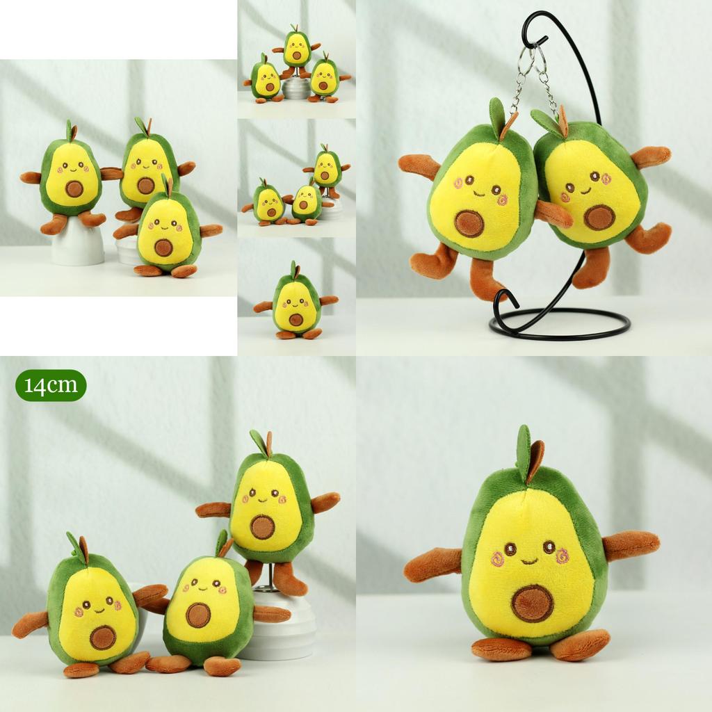 Charming Four-inch Avocado Stuffed Toy Keychain Ideal For Kids Backpack Accessories