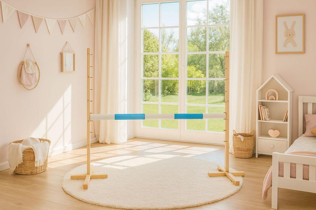 Ostacolo per Salto Hobby Horse 120cm, Barra Azzurro Chiaro
