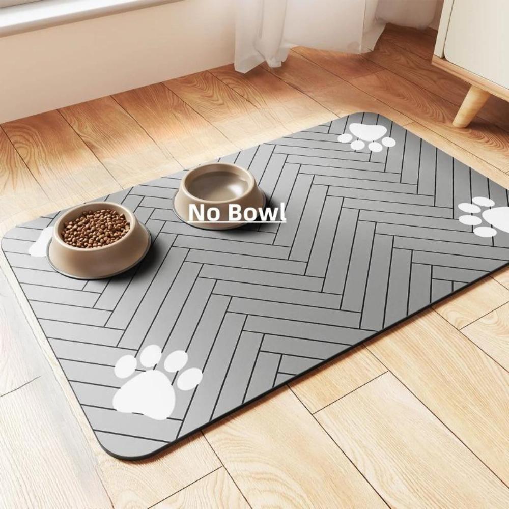 Futtermatte für Haustiere – saugfähiges Platzset für Futter- und Wassernapf, mit wasserdichter Gummirückseite, schnell trocknende Wassermatte für Hunde und Katzen