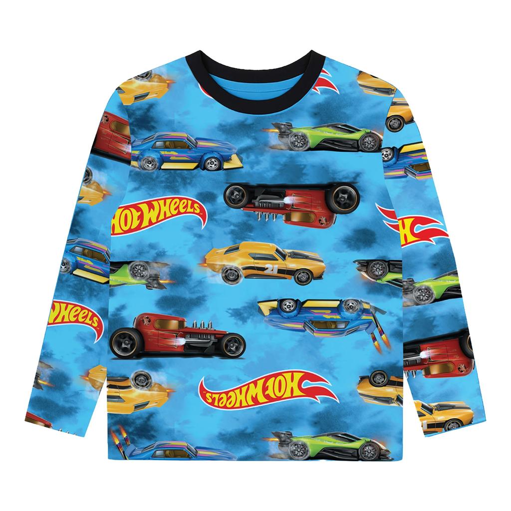 Hot Wheels Childrens/Kids Cars Logo Long Pyjama Set