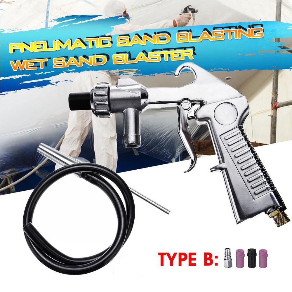 Sandblaster Feed Blast Spray Gun Sandblasting Gun Abrasive Tool Ceramic Nozzles Tips Kit Pneumatic Tools