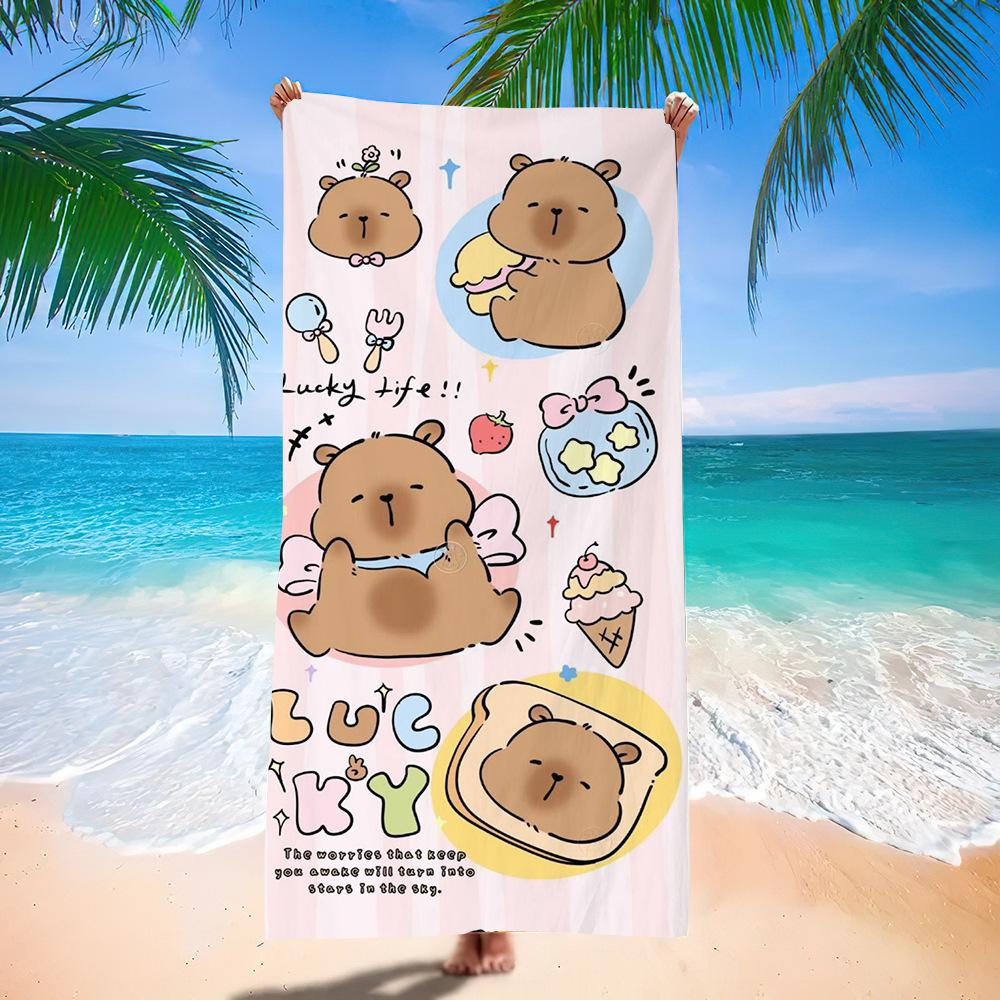 New Cute Animal Printed Microfiber Beach Towel Quick Dry Absorbent Soft Bath Towel For Kids