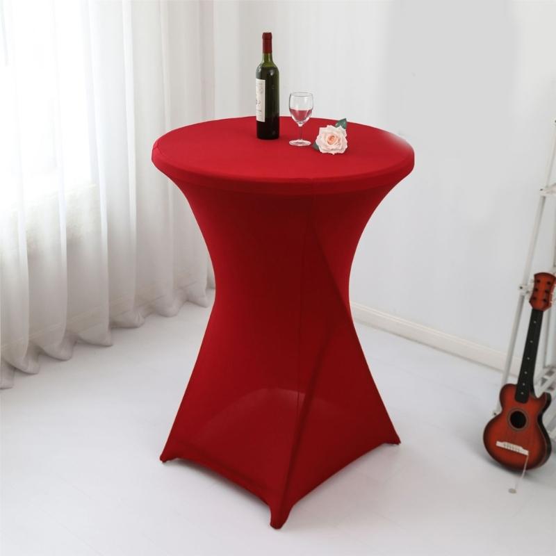 Cocktail Spandex Stretch Elastics Table Cover Square Corner Tablecloth Top Bars Table Cloth for Wedding Banquets
