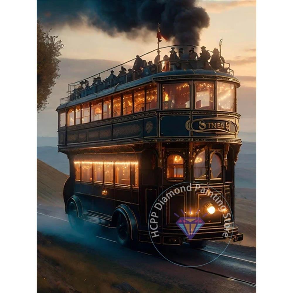 Steampunk Train Diamond Drawing Kit 5D DIY Diamond Embroidery Industrial Punk Handmade Art Exquisite Adult Gift Home Decoration