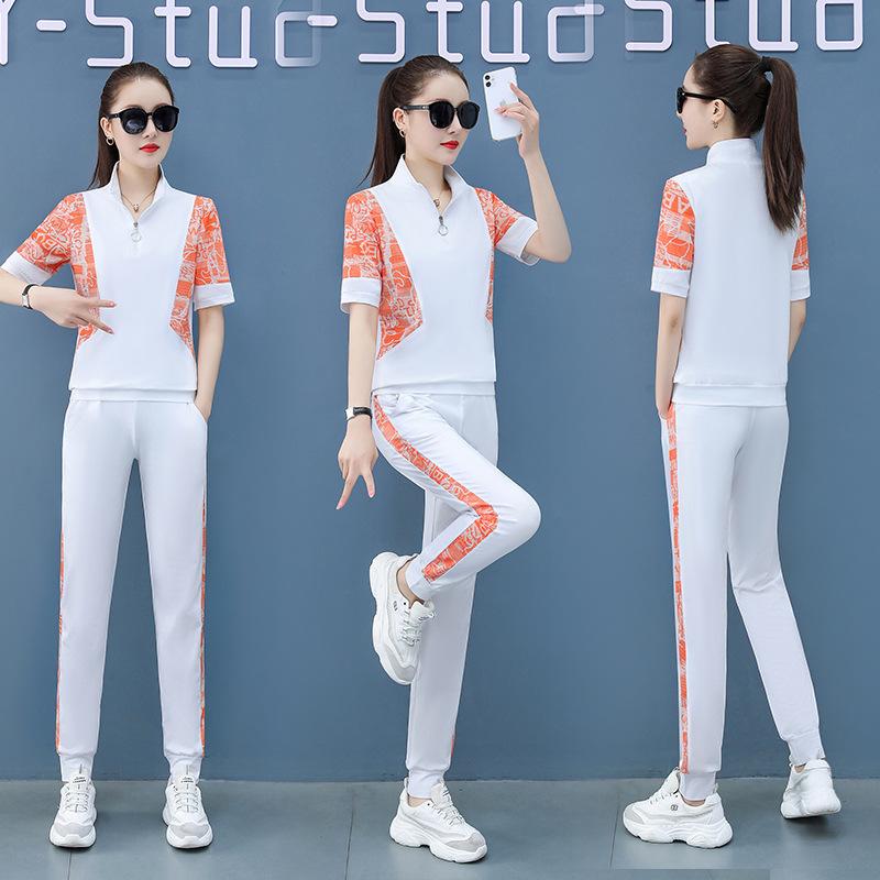 Модный костюм Брюки Женские летние спортивные и леггинсы для отдыха из двух частей Костюм — фото 4