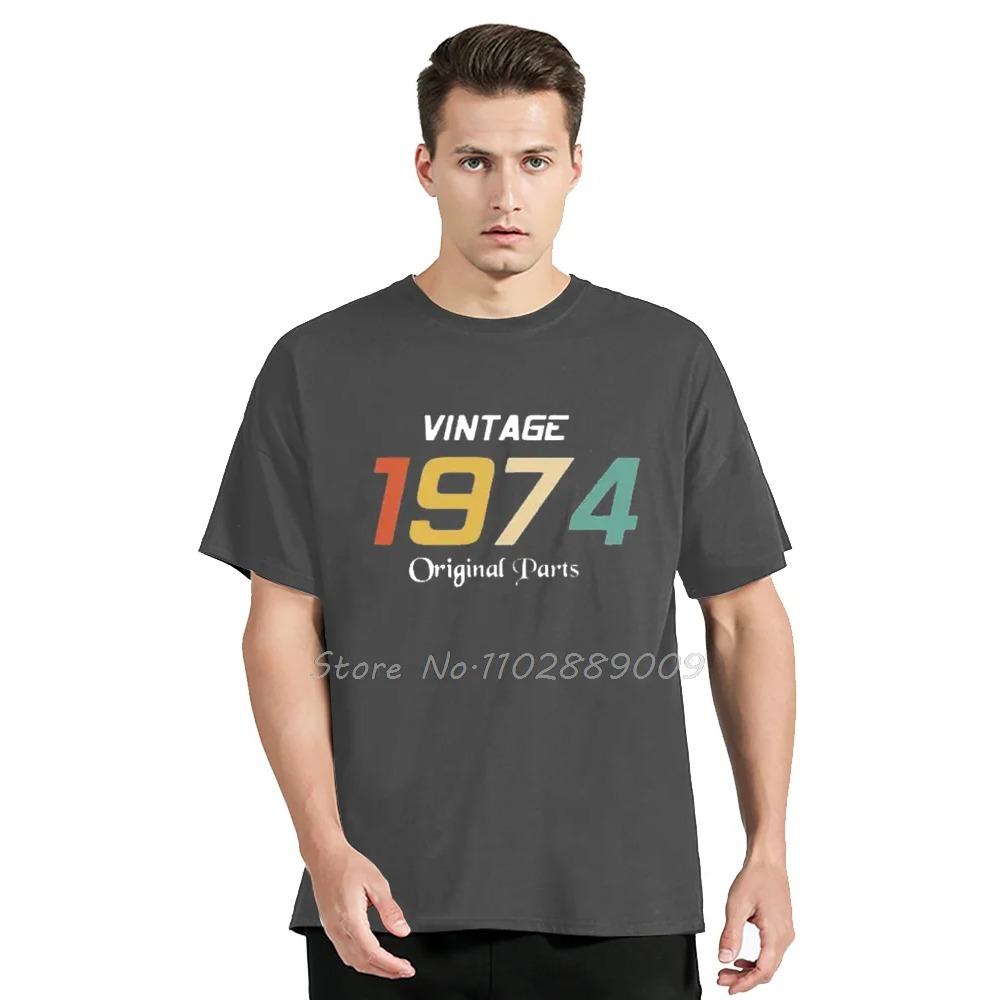 Graphic Old Vintage 1974 50th Birthday Unisex Cotton T-Shirt Fashion Oversized Tshirt Fitness Tees Cotton Men Clothing