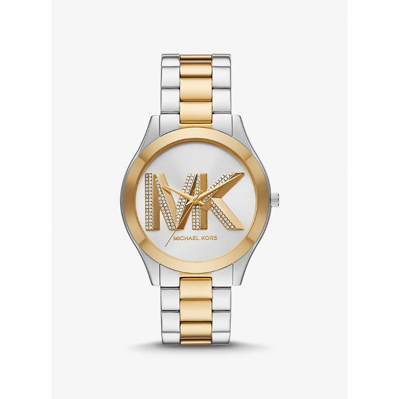 Двухцветные часы Michael Kors Oversized Slim Runway MK4735 розового золота