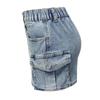 Denim Skirt Women's Summer Vintage Stretchy Tight Workwear Pockets Hip Skirt