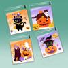 100PCS Mixed Pattern Halloween Candy Bags 10*10cm+3cm OPP Sugar Cookies Bag Self-sealing Transparent Cellophane