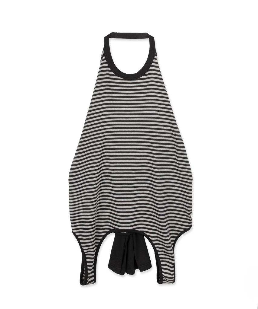 Holpeipeo Striped Six-Way Loose Top (Black)
