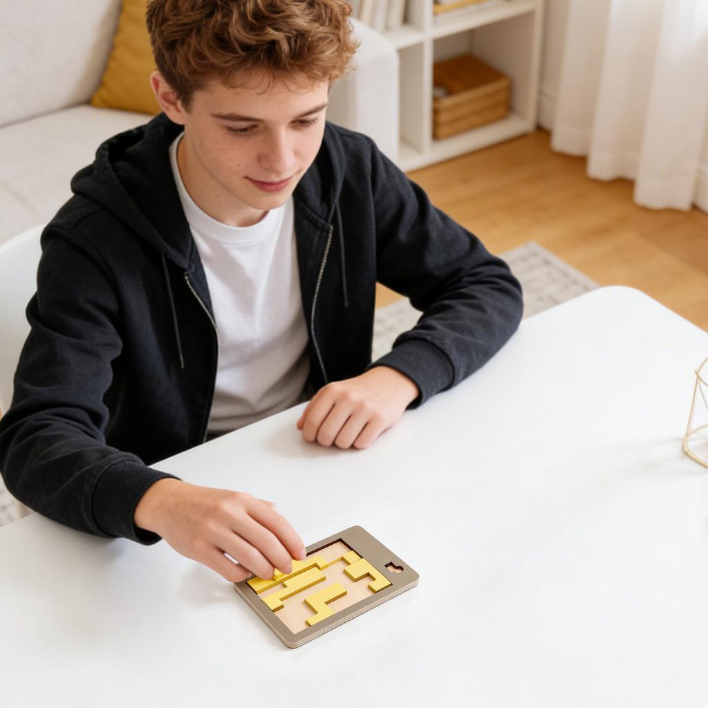 Puzzles, Wooden Block Puzzle Challenges, Wooden Irregular Shape Puzzles, Family Game Night Challenge Games With Unique Geometric