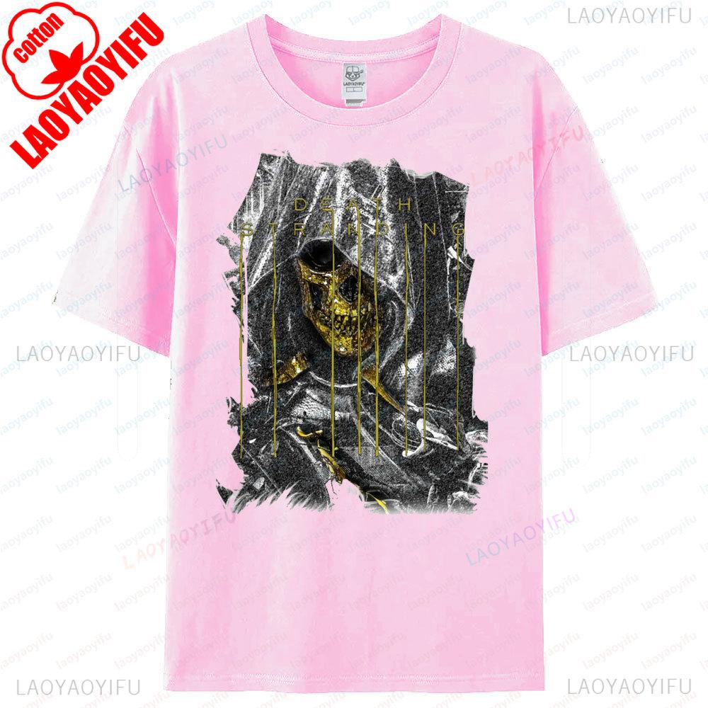 Excellent Horror Exploration Game Death Stranding Tshirt Golden Skull Shirt Latest Trendy Style O-neck Hot Sale Menunisex Tops