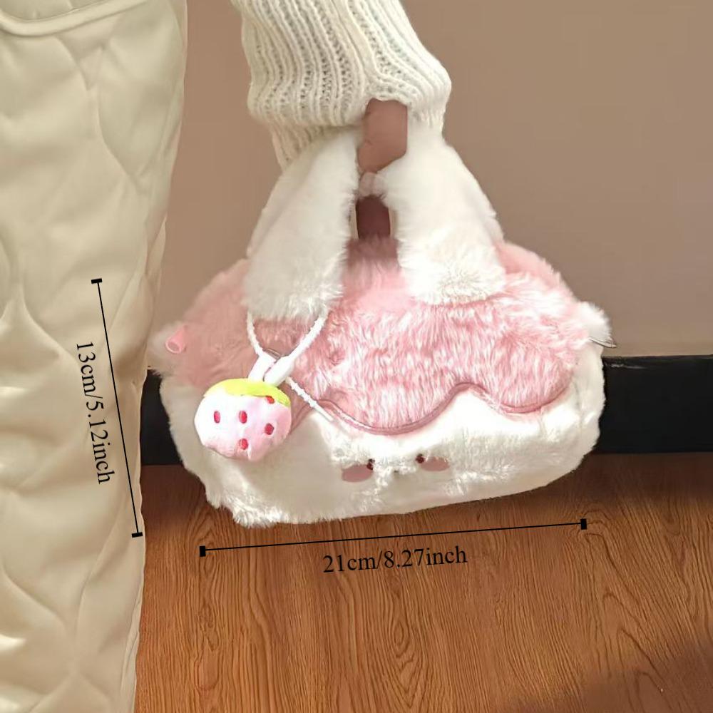 with Plush Pendant Children Backpack Plush Cartoon Shoulder Bag Pudding Crossbody Bag Students