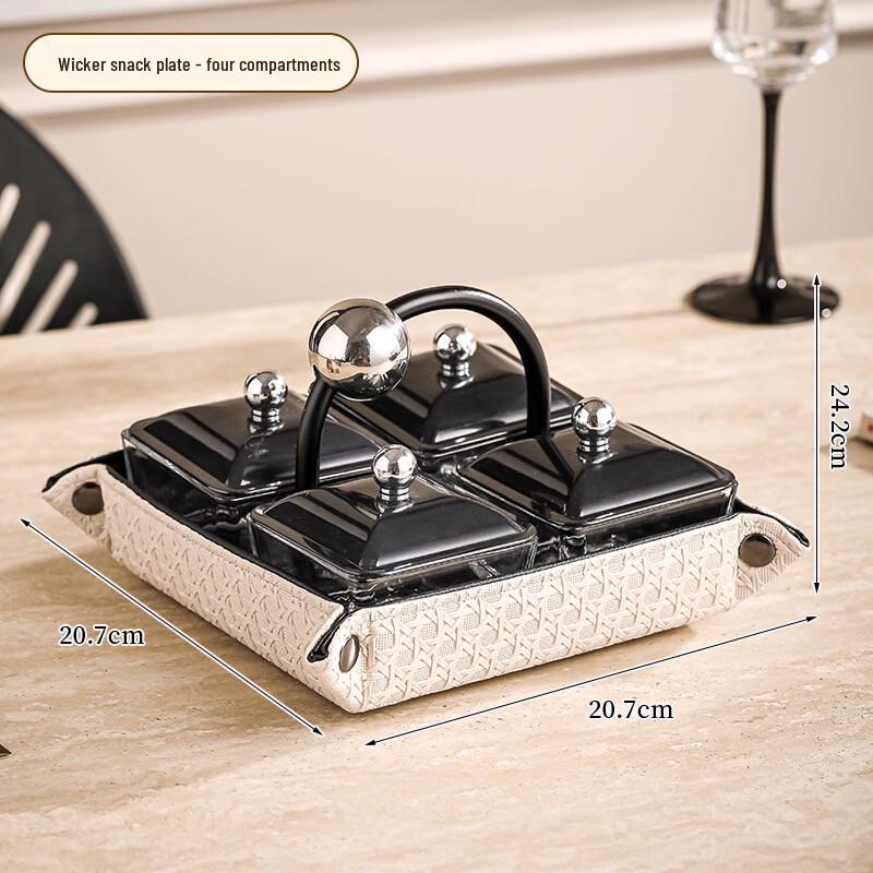 Light Luxury Leather Snack & Fruit Tray