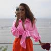 Bornladies Spring Summer Versatile Lazy Casual Shirt Women's Fashionable Solid Color Loose Shirt Cardigan Shirt