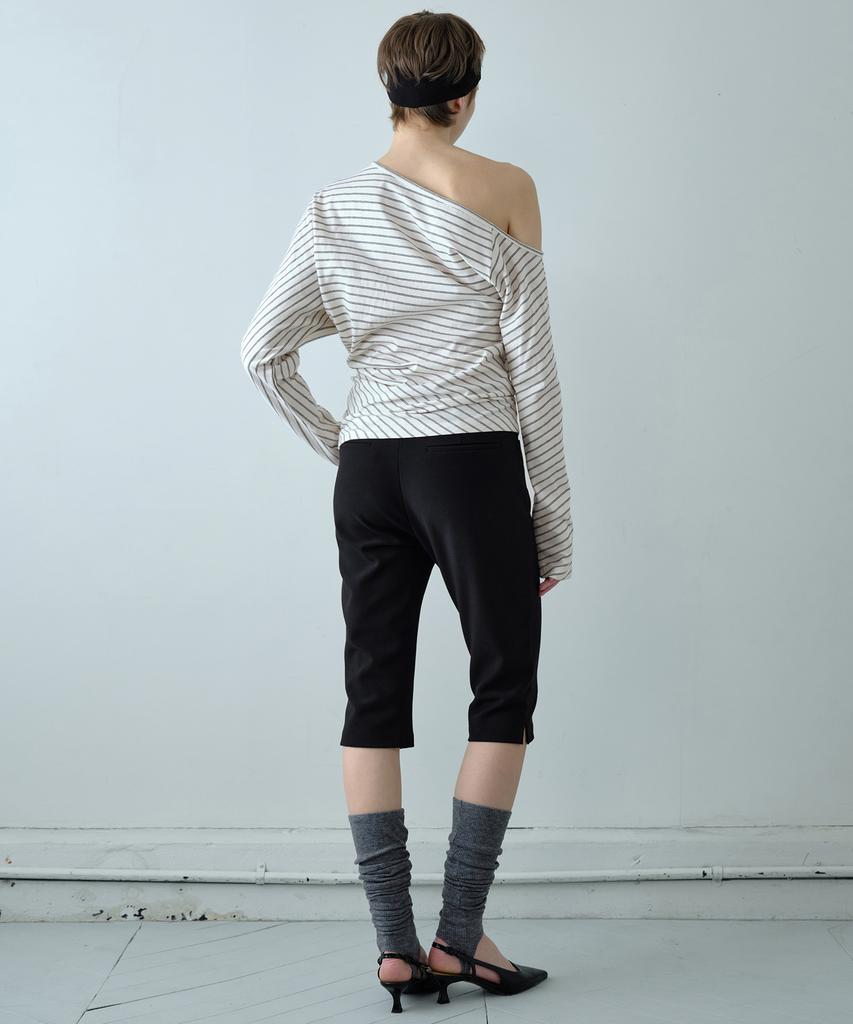 Simeteuligpeosenteu Striped Unbalance Top / White
