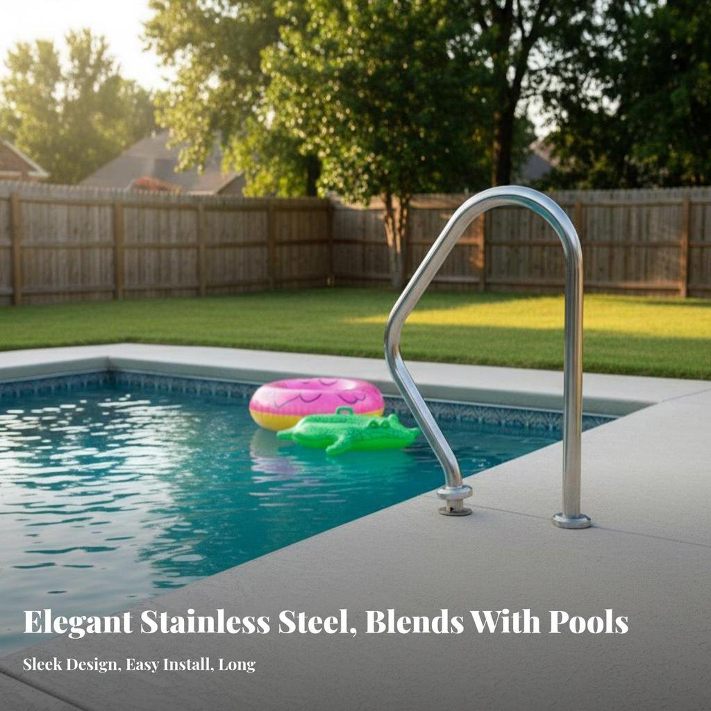 Durable Stainless Steel Pool Entry Handrail for Elderly Safety Ergonomic Design