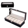 2/3/6/12 Slots Leather Watch Black Box Case Display Organizer Storage Tray for Men & Women