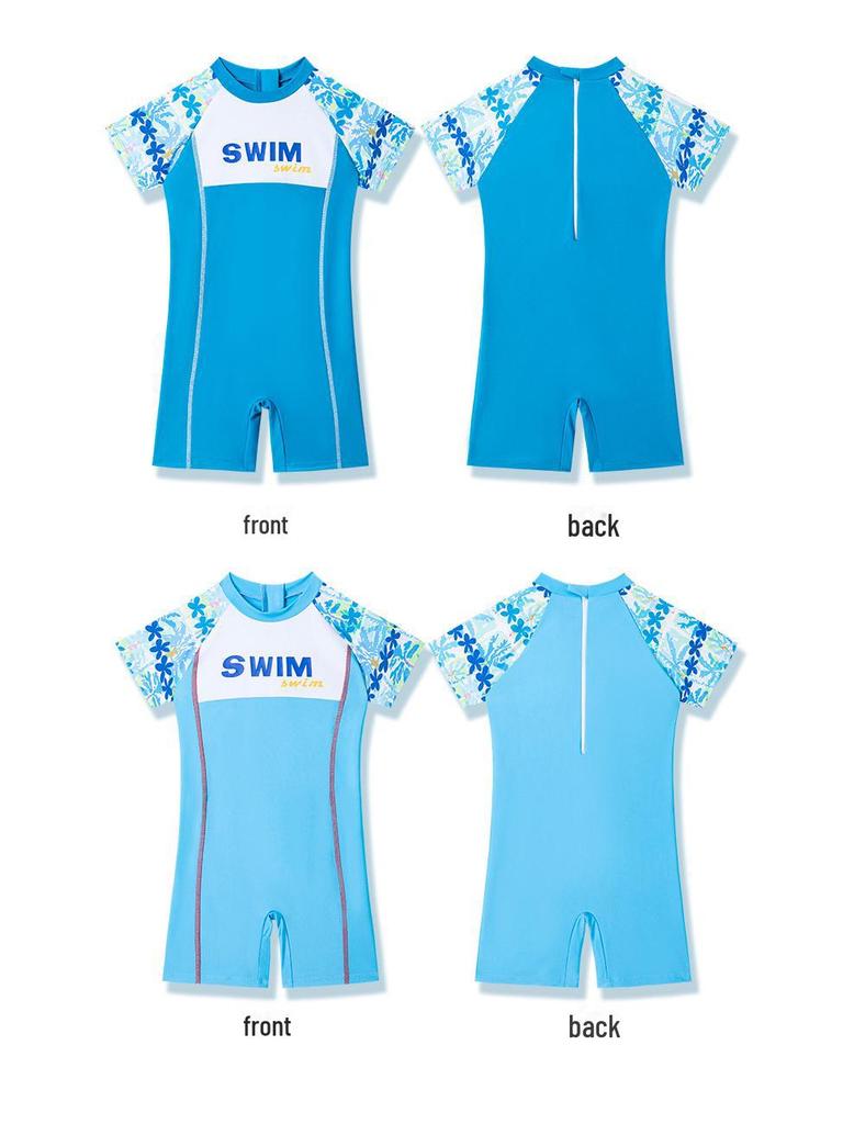 Jungen Badeanzug Einteiler mit Cartoon-Print für Herbst/Winter Schwimmen & Heiße Quellen