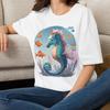 Sea Unicorn Seahorse T-Shirt | Mythical Animal Tee Gift for Her Mom Grandma Family Friend Sister