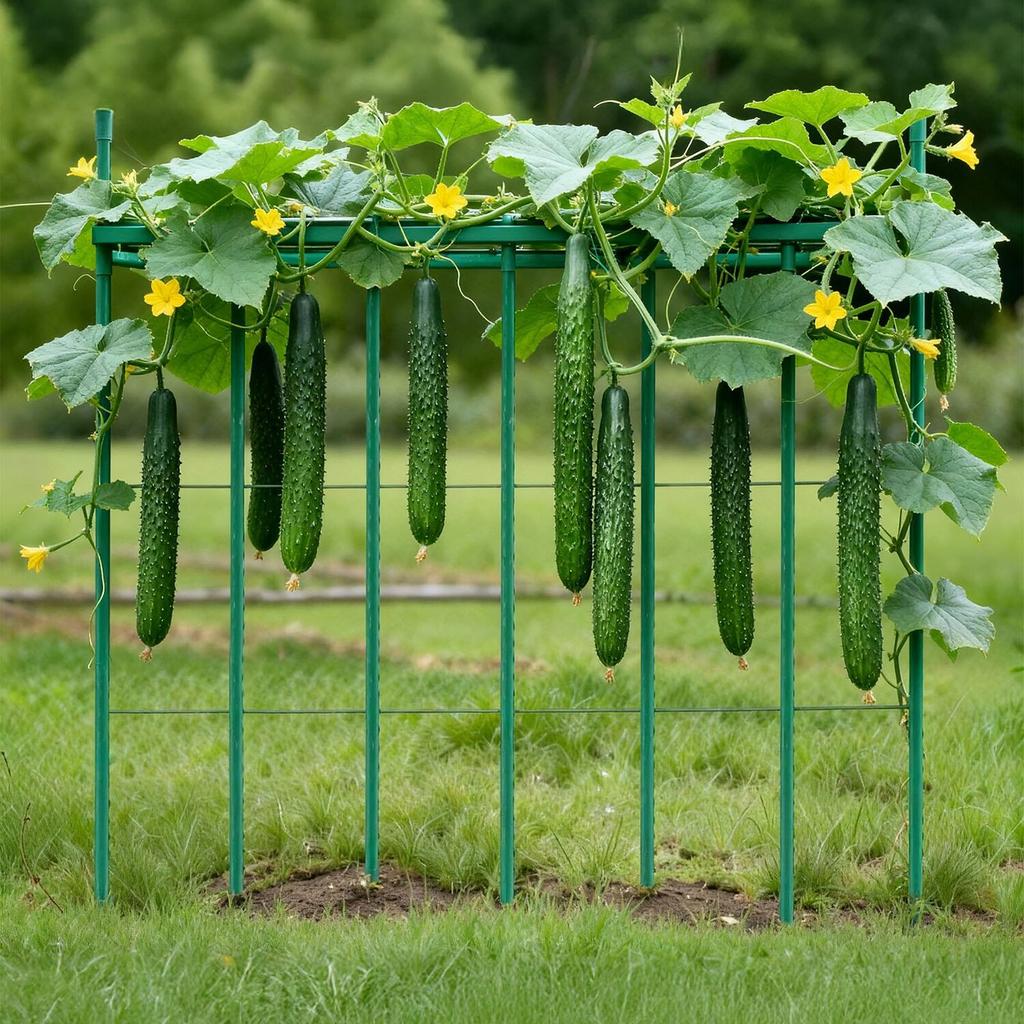 Garden Stakes, 50 Pack, 1455 Mm, Plastic Coated Metal Tomato Stakes, Garden Sticks for Plants Support, with Pointed End and Non-Slip Bumps for Growing