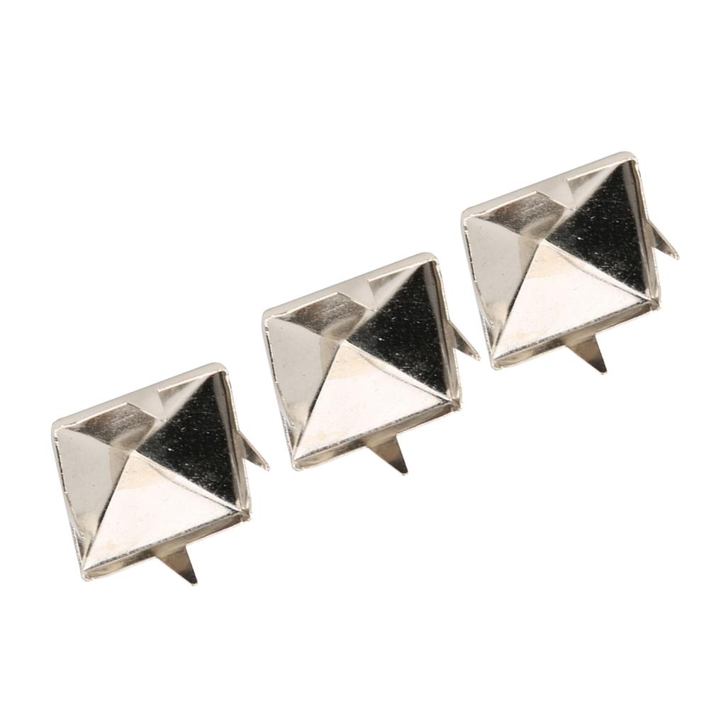 100pcs Square Pyramid Punk Rivets 4 Claw Metal Studs for Bracelets Clothing Shoes Handbag