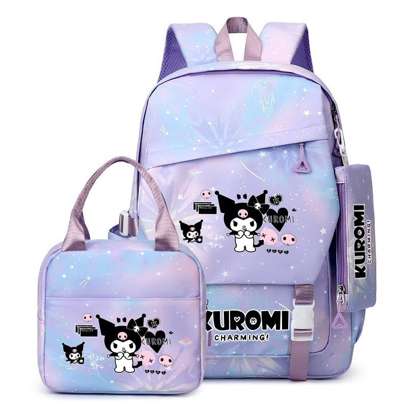 3-teiliges Schulrucksack-Set für Schüler Große Kapazität Oxford-Stoff Schultasche mit Schultergurt und Federmäppchen