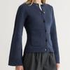 2026 Autumn/Winter Cross-Border Style Knit Cardigan: Single-Breasted, Round Neck, Waist-Cinching Sweater Top