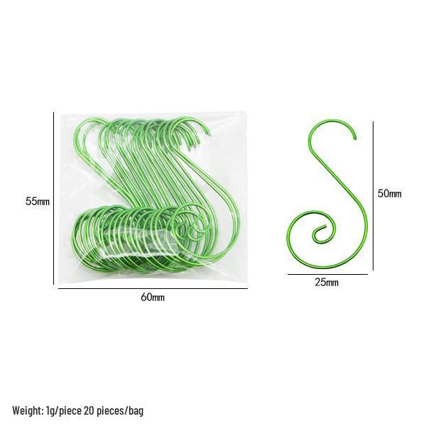 Metalowe haczyki S z drutu na ozdoby świąteczne, biżuterię i skarpety bożonarodzeniowe