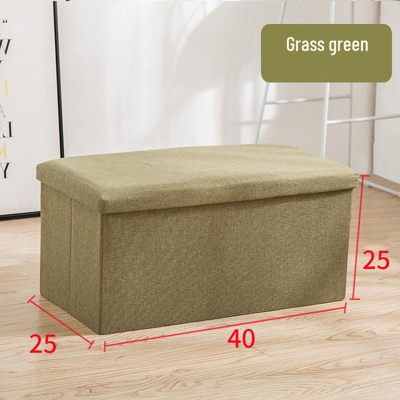 Cross-Border Cotton and Linen Folding Storage Stool: Dustproof Organizer for Shoes and Seating