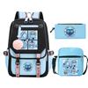 Animation Cartoon Peripheral Printing Trend Lightweight Shoulder Backpack, Primary And Secondary School Student Leisure Schoolbag Three-Piece Set